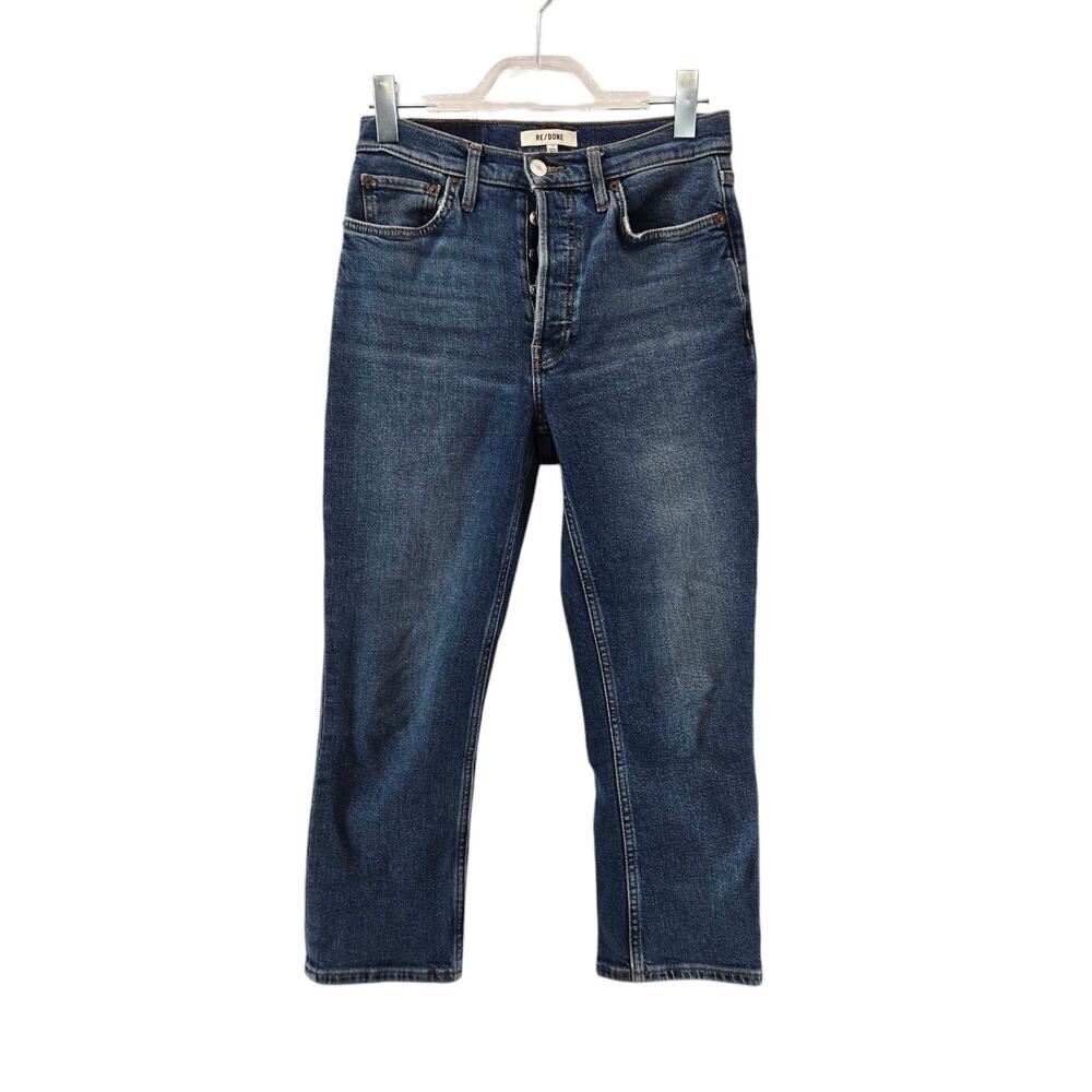Re/Done Jeans Womens 27 90's High Rise Extra Crop Straight Leg Button Fly